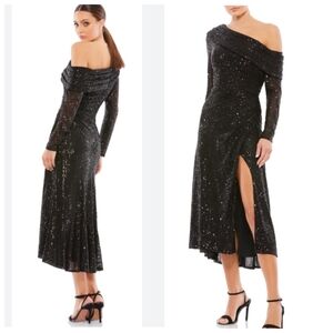 Ieena for MacDuggal Gown Womens 2 Black Sequins Dress Dazzle 8